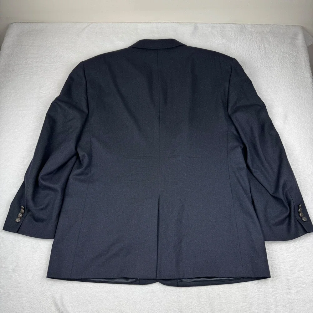 Jos. A. Bank Blazer Mens 48R Navy Blue Wool Cashmere Crest Button Sports Coat